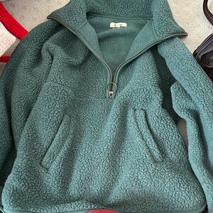 Madewell Forest Green Sherpa Fleece